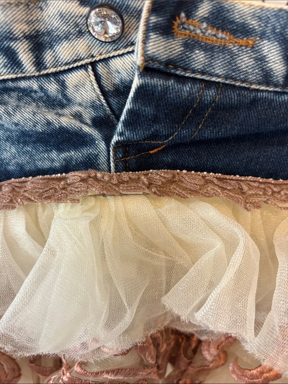 Ooh! La, La! Couture Gold & Cream Embroidered Tank with Layered Tulle Skirt